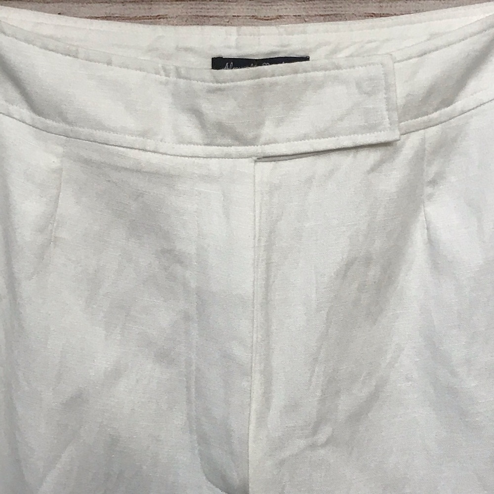 NWOT ALEXANDRA BARTLETT White Linen Blnd  Crops 16